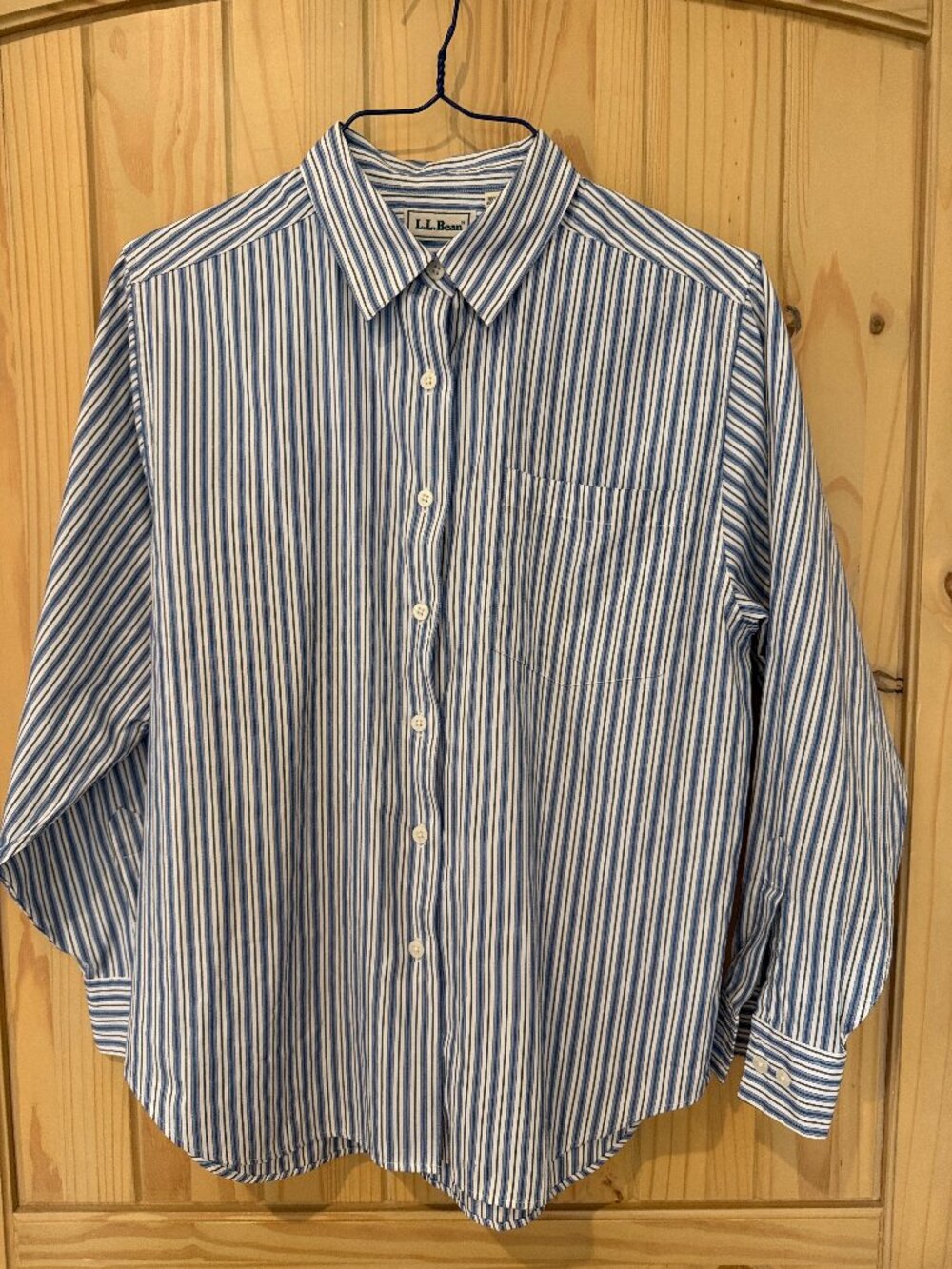 VINTAGE 90s L.L. Bean Striped Button Down Shirt Size 14 EUC